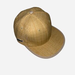 Lacoste-live Men's Tan and Cream Paper Hat